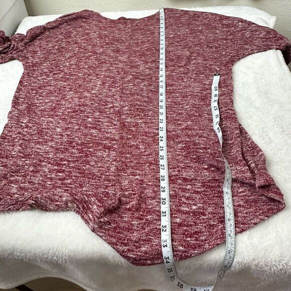 Lularoe Women's Size S High Low Open Front Cardigan Sweater Heathered Red Maroon - Picture 9 of 9